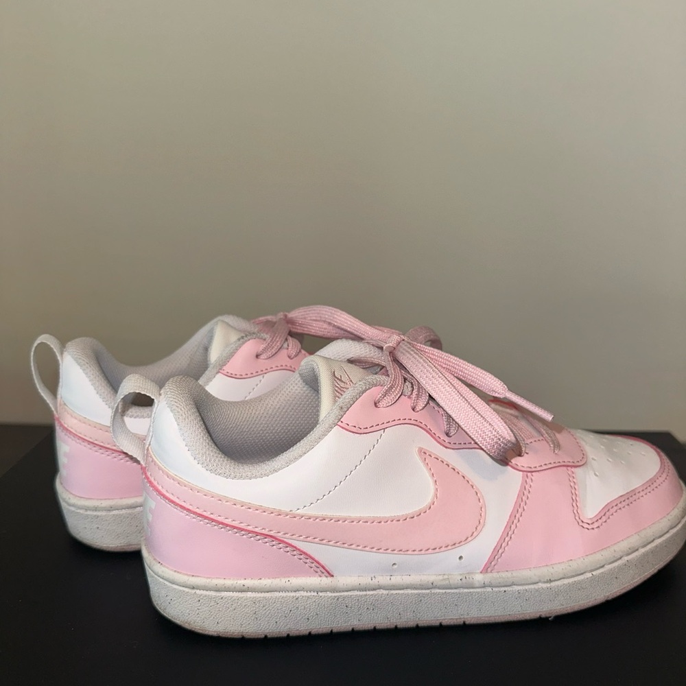 Nike Pink and White Blazer Sneakers with Retro Design